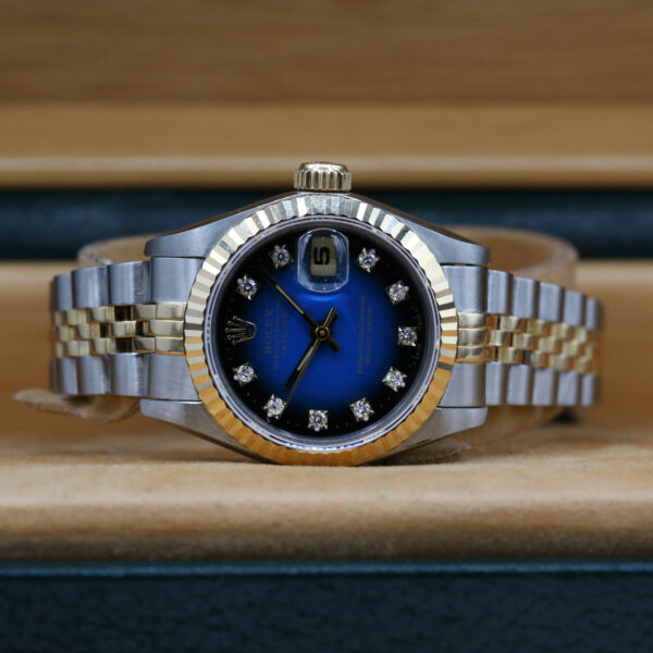 Rolex 69173 Blue Vignette Diamond DATEJUST 26mm 1992